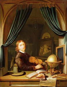 موسيقي يعزف على آلة الكمان بفتحة ملفوفة بواسطة بيتر كورنيليشز فان إجمونت